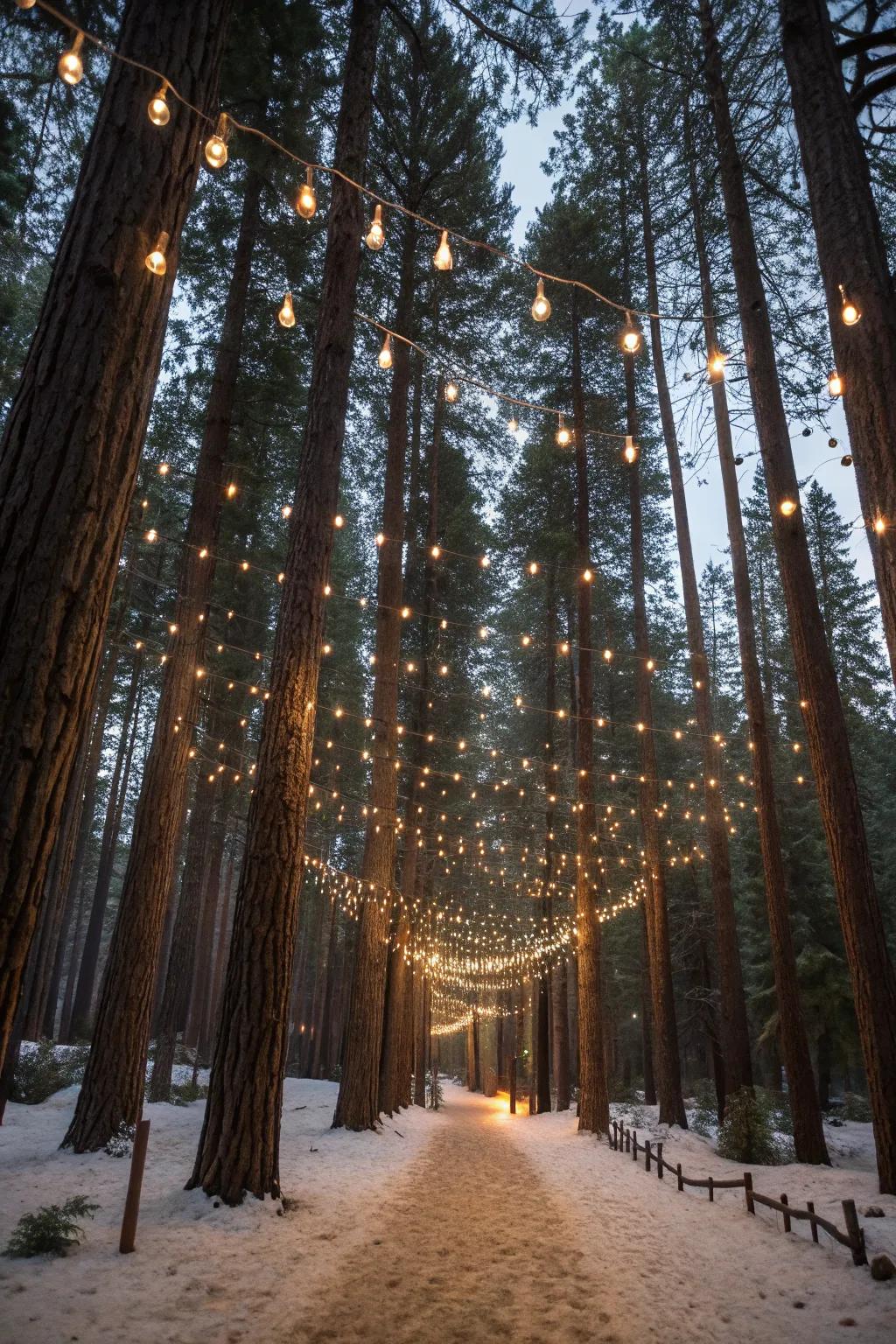 Cascade lights bring the magic of falling snow to your yard.