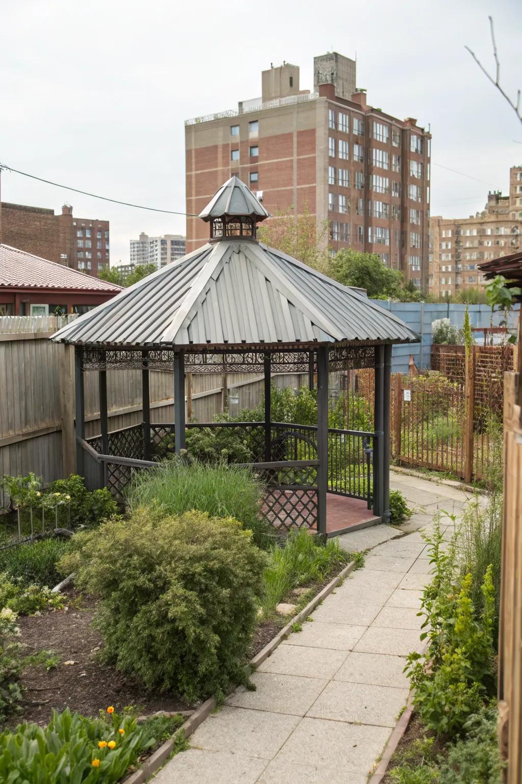 Achieve an industrial aesthetic with corrugated metal.