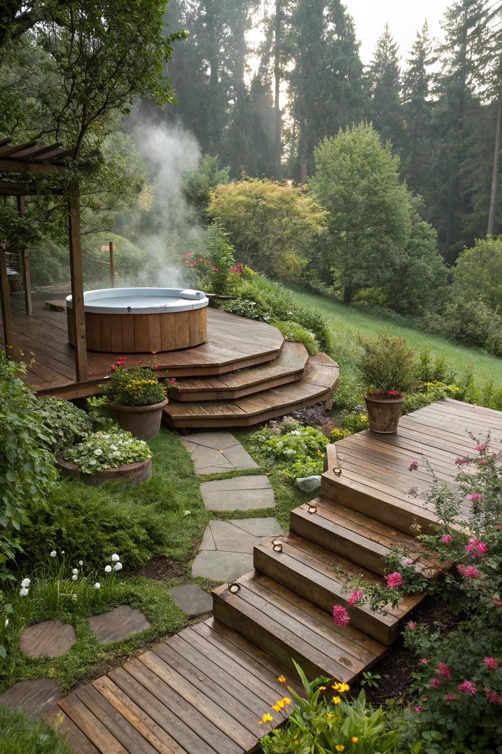 Multi-level platforms add interest and ease of access.