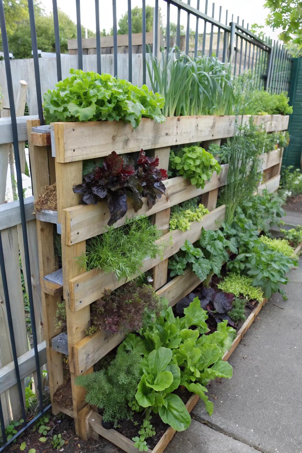 Pallet gardens are an easy and affordable DIY project.