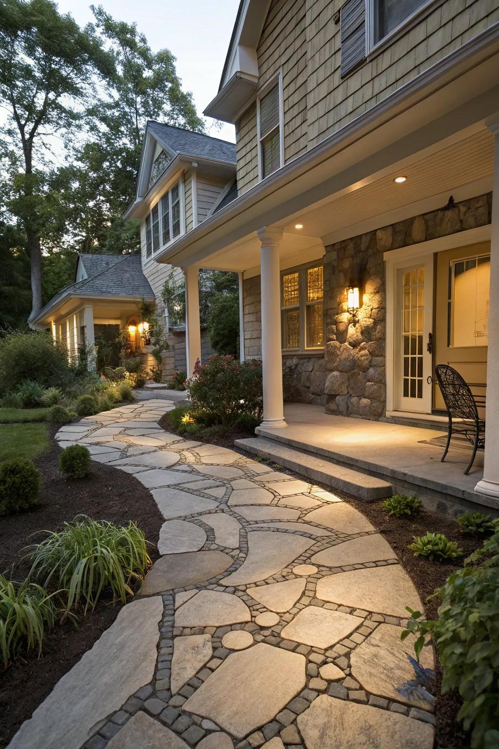 Distinct flooring materials add character and style.