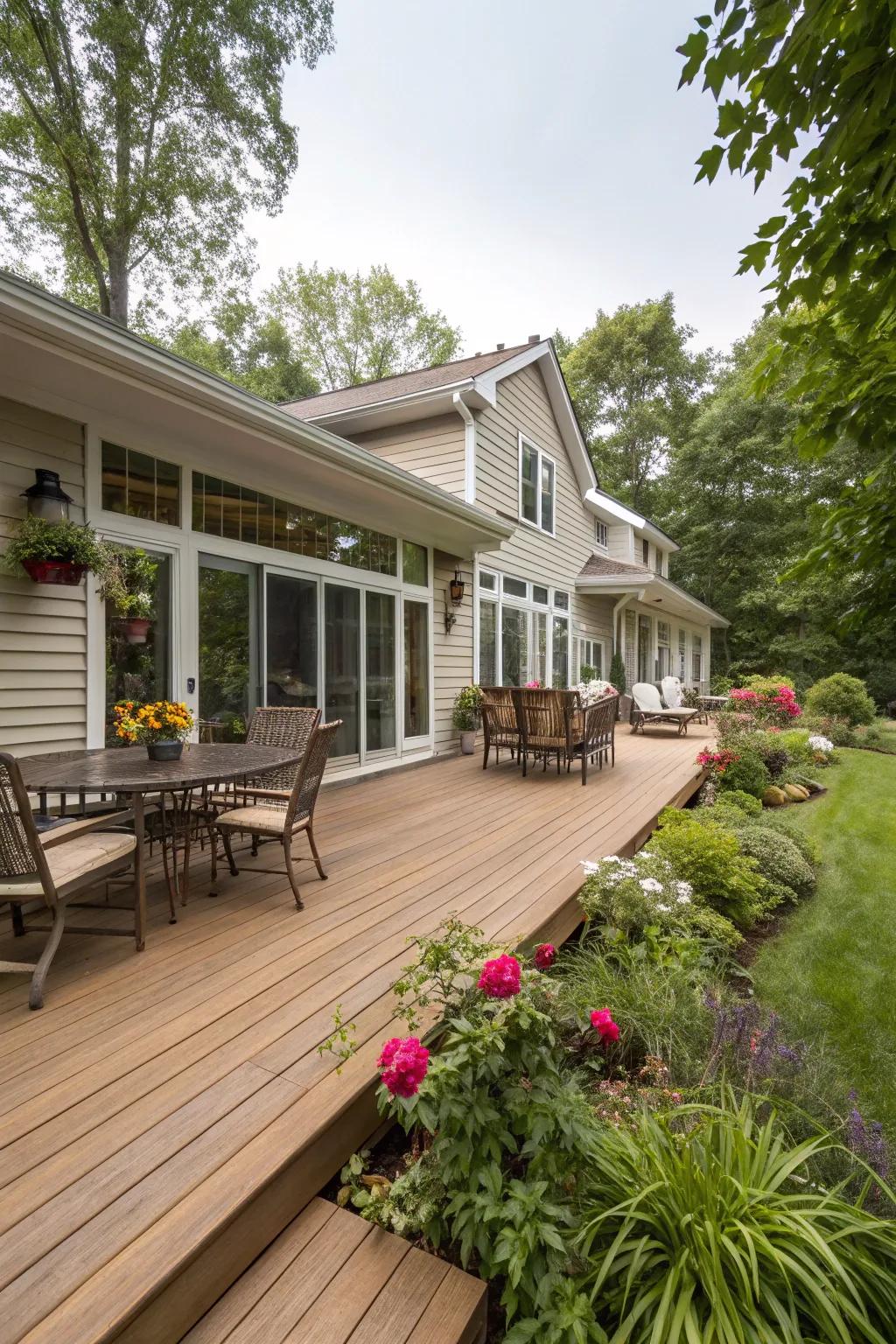 A deck offers the perfect spot for entertaining.