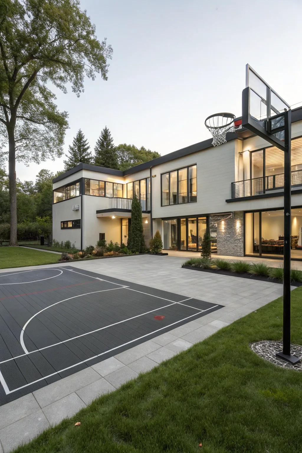 An integrated court enhances your home's aesthetic.