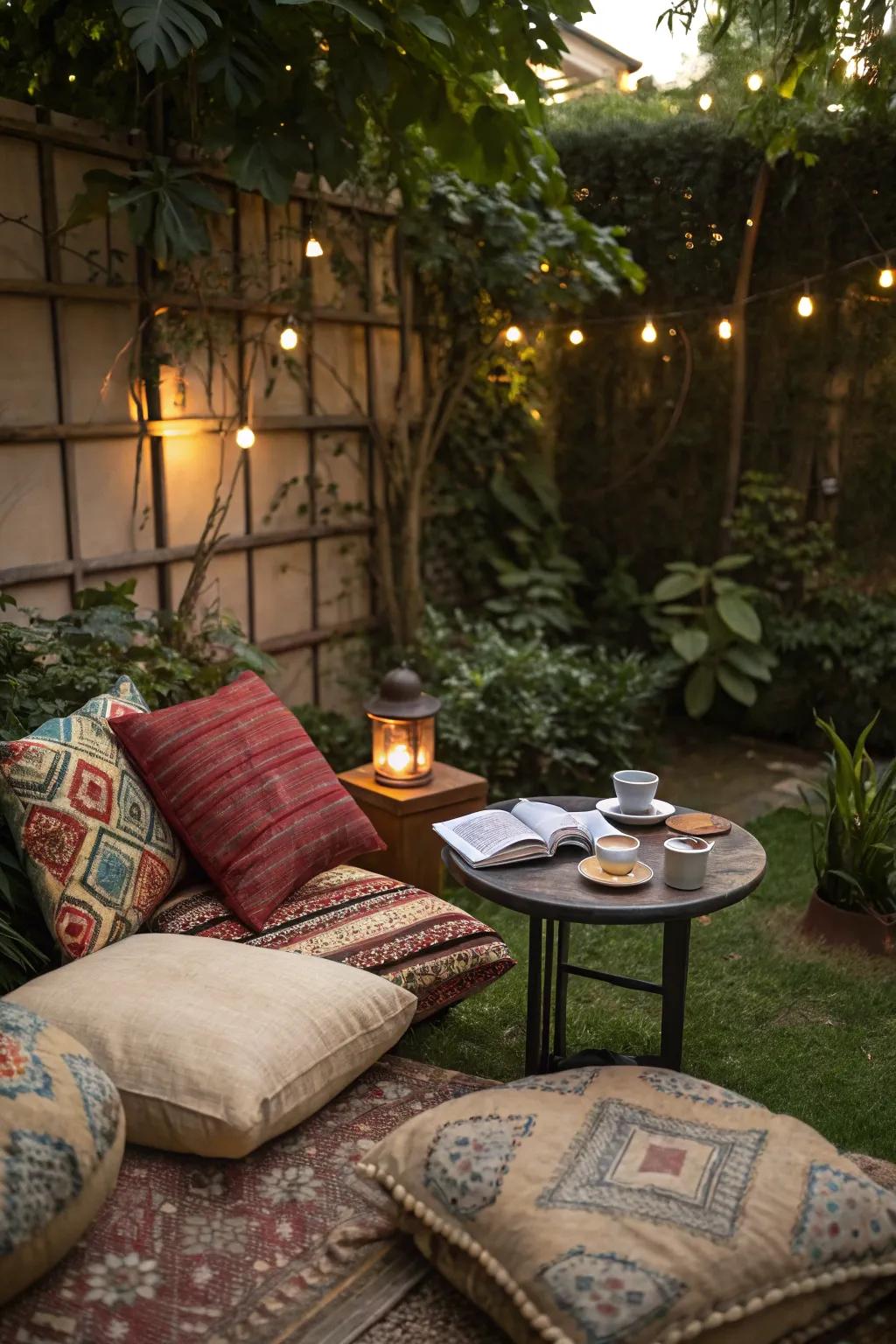 A tranquil corner perfect for quiet lounging.