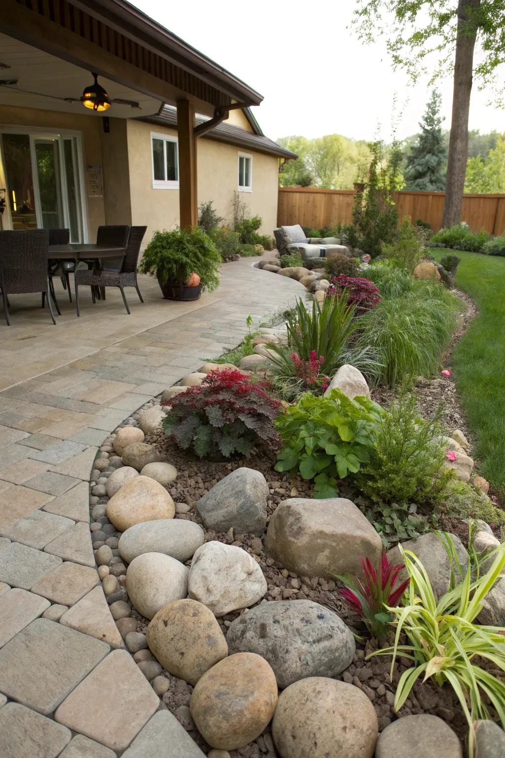 Egg rocks seamlessly connect your patio to nature.