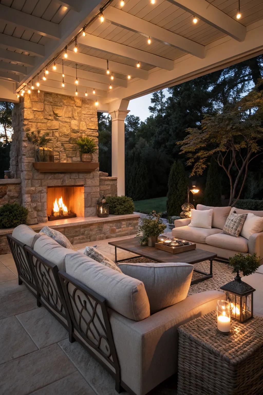 Relax in style with an outdoor living room setup.