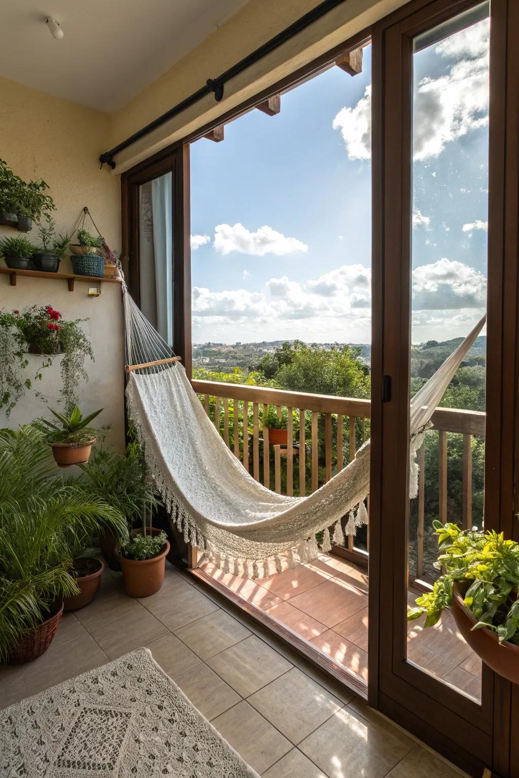 Swing into relaxation with a hammock.