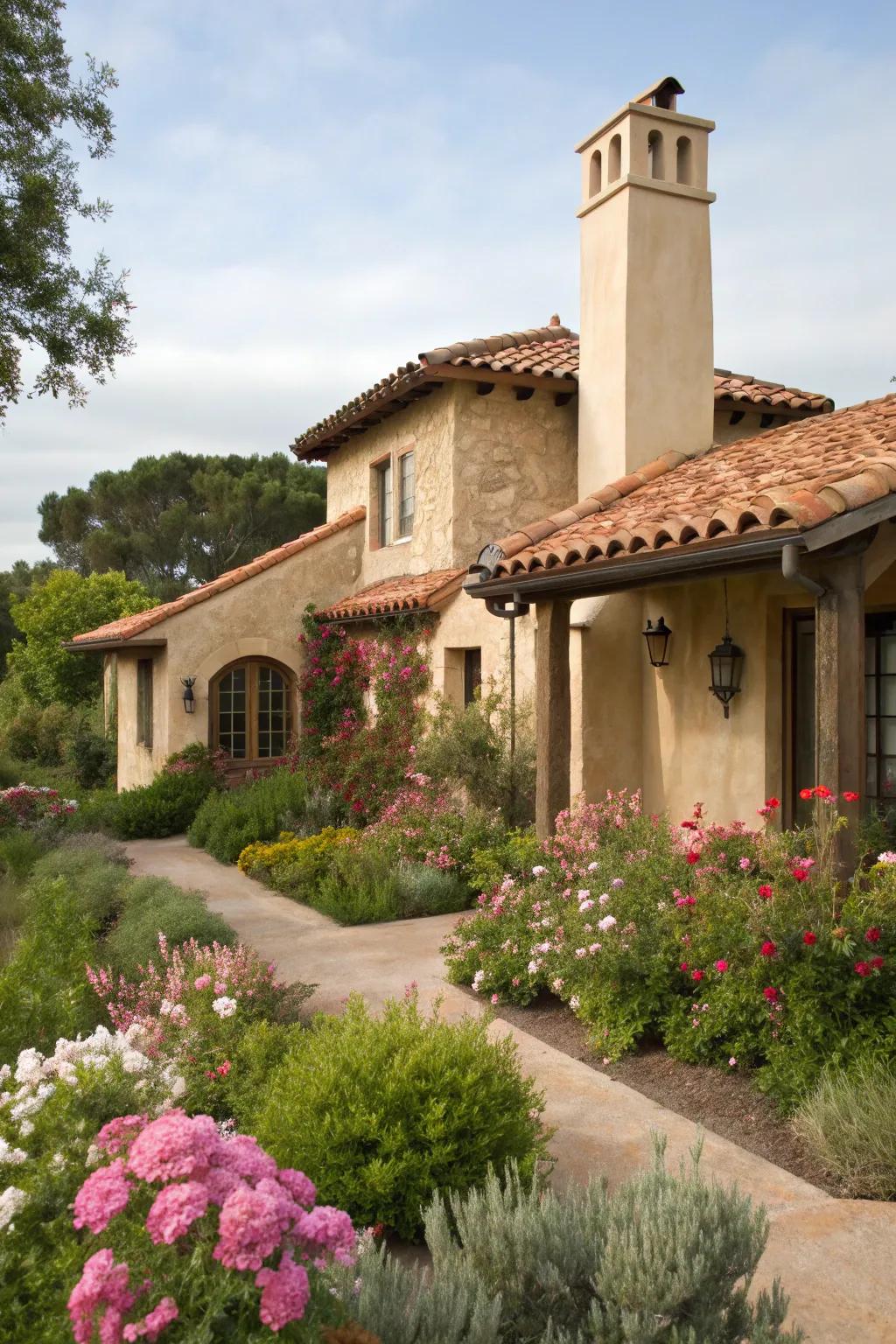 Stucco adds a touch of sophistication and texture to your chimney.