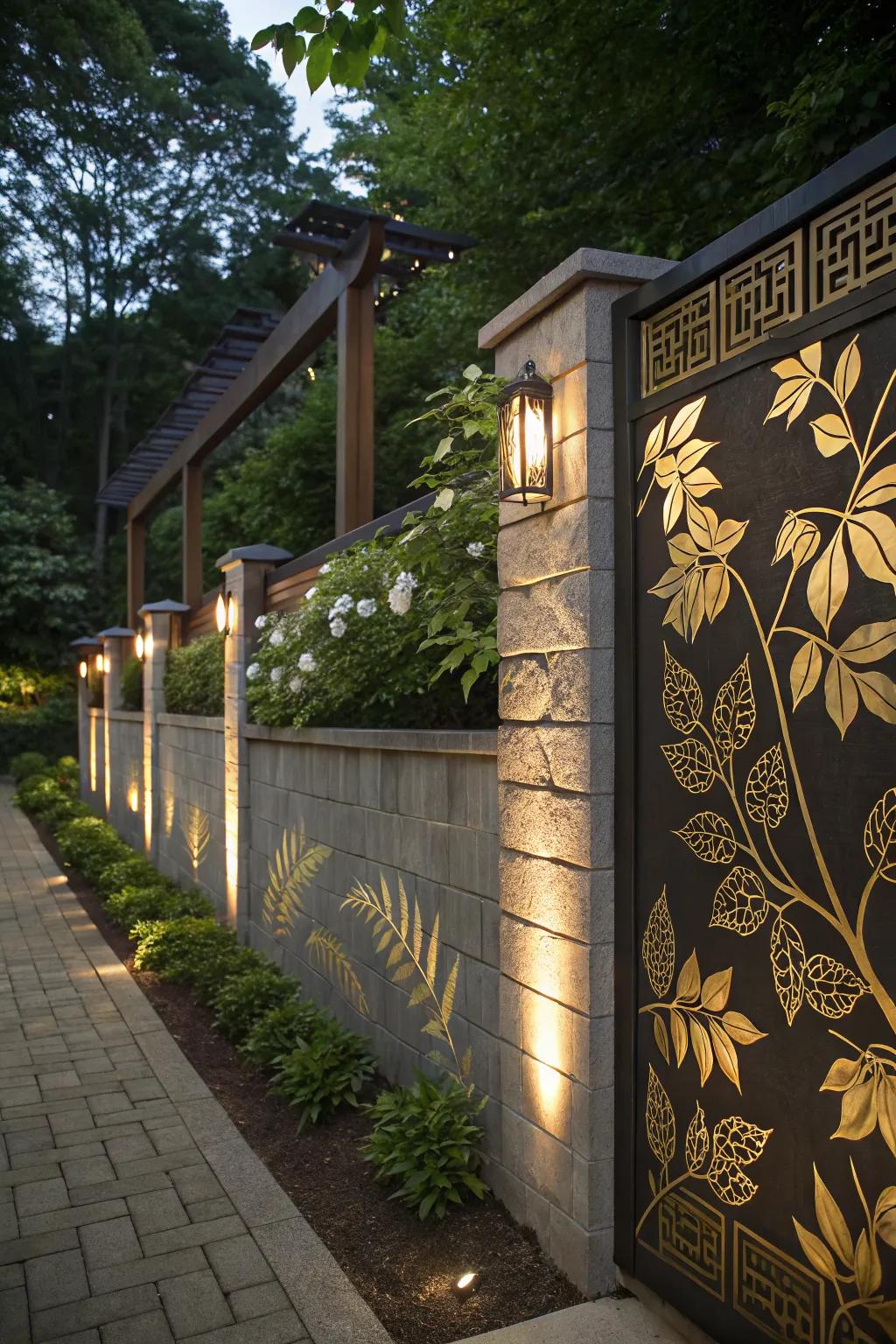 Metallic accents add a touch of luxury and glam to outdoor spaces.