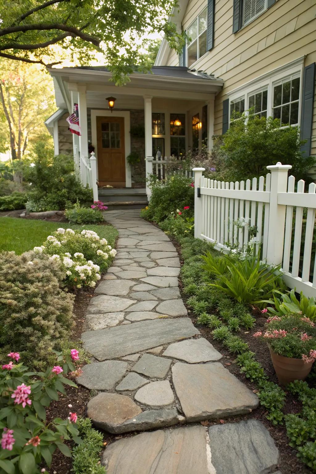 A statement pathway enhances your home's entryway.
