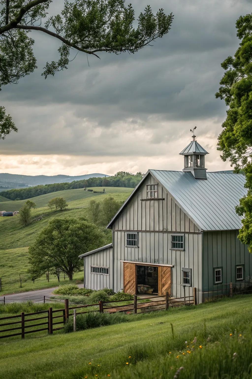 Modern twist on barn-style buildings.