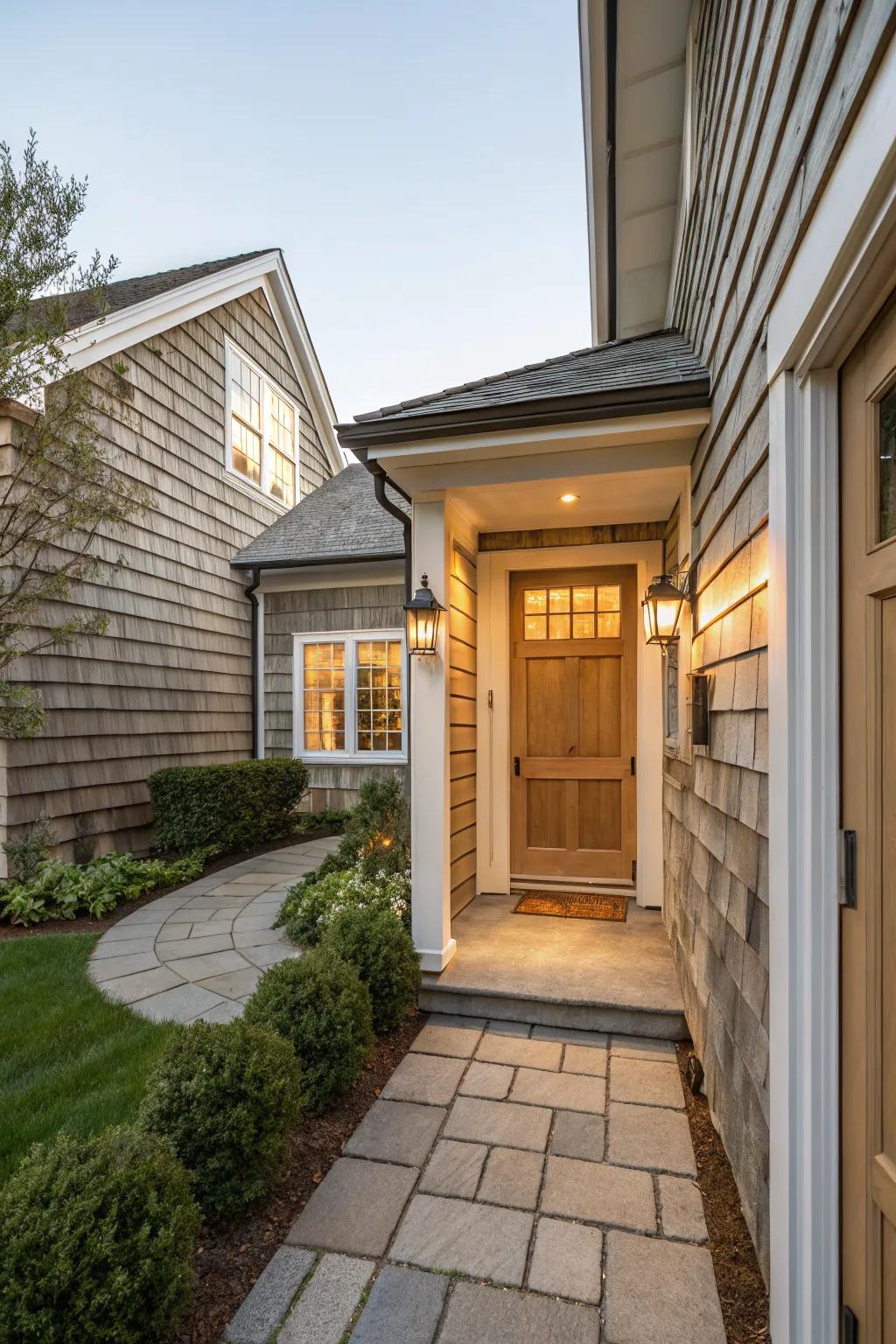 Strategic cladding highlights architectural features beautifully.