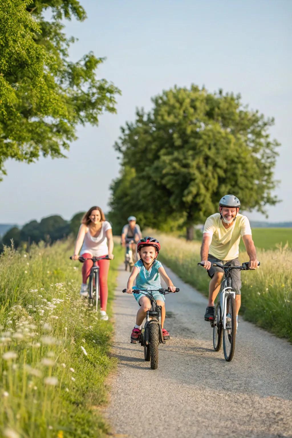 Bicycle adventure with family, full of energy and movement.