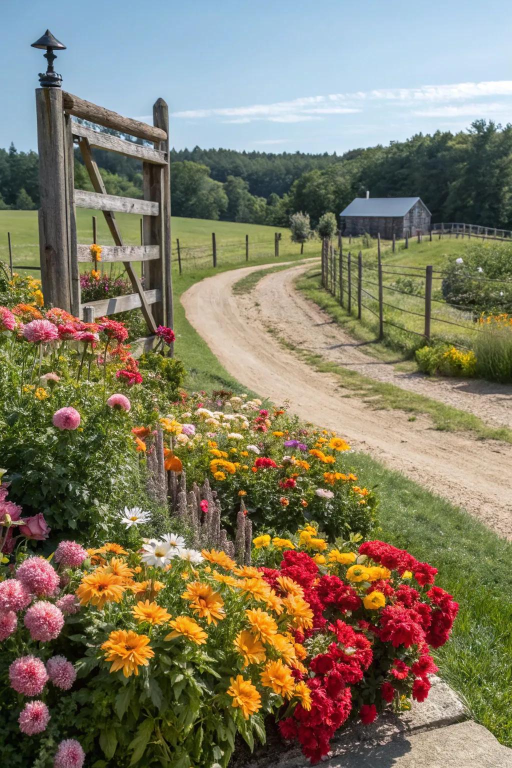 Flower beds provide a burst of color and life.