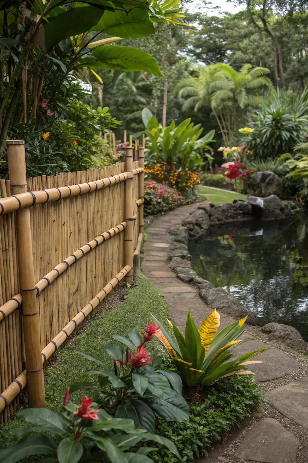 Bamboo fences offer sustainability with a unique look.