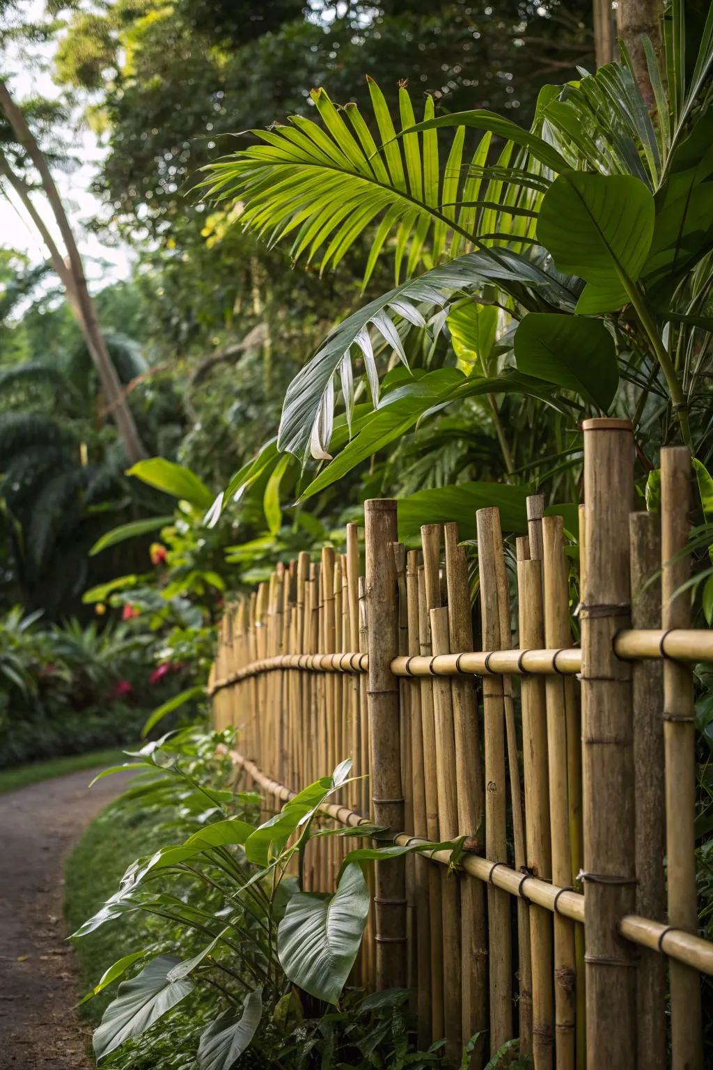 Bamboo extensions bring a tropical feel to your garden.