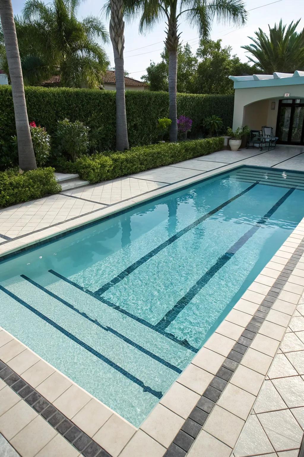 A multifunctional pool perfect for both relaxation and exercise.
