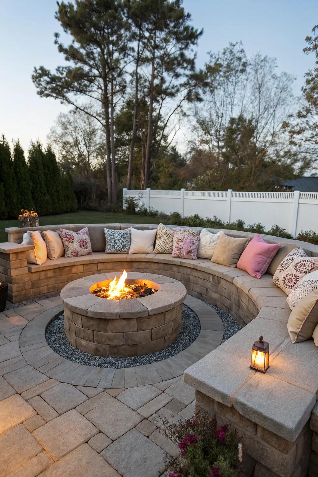 Built-in seating provides a seamless look and ample space for guests.