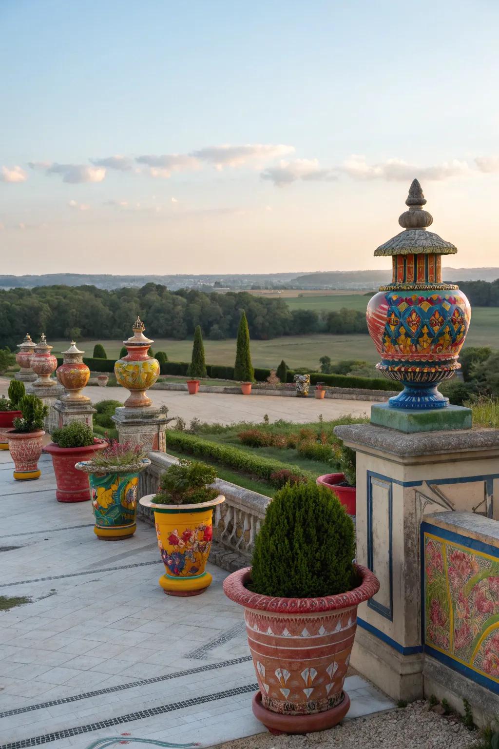 Decorative items bring personality and flair to flat landscapes.
