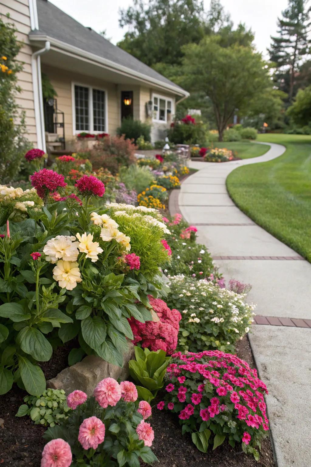 A themed color scheme brings harmony and beauty to this garden bed.