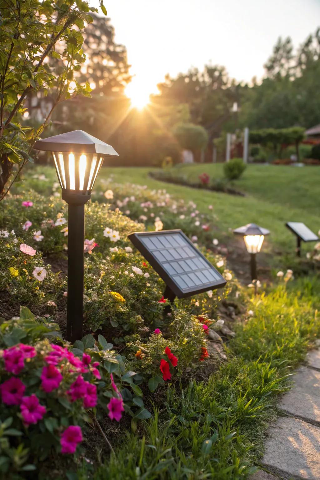 Harness clean energy with solar garden lights.