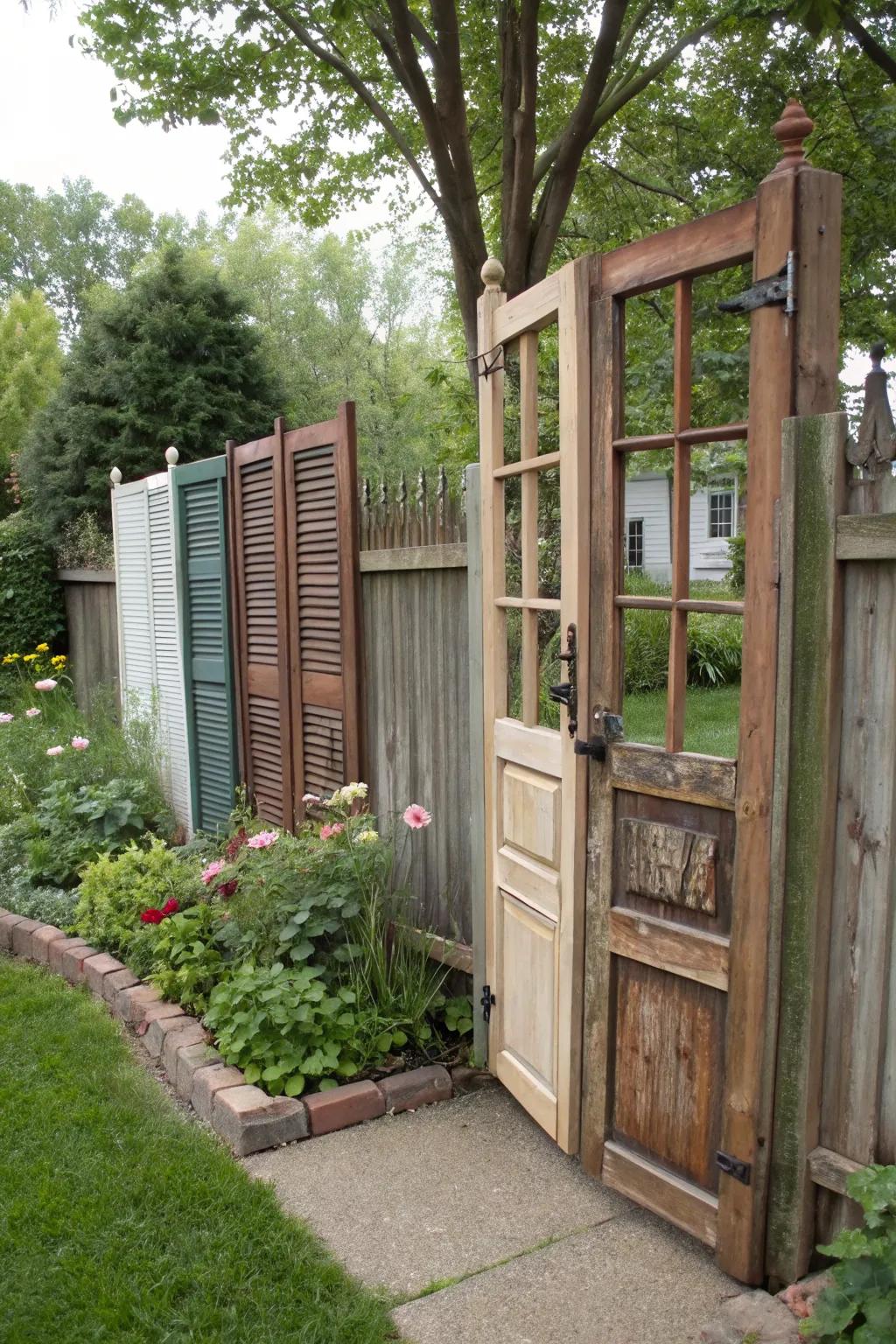 Charming repurposed material fencing.