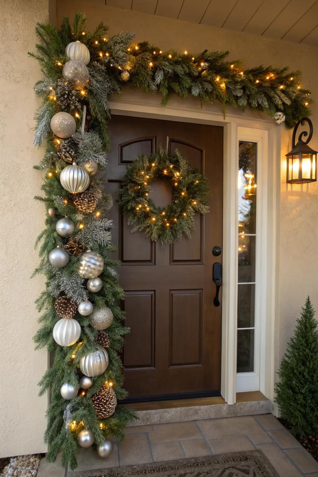 An asymmetrical garland offering a modern twist for your holiday decor.