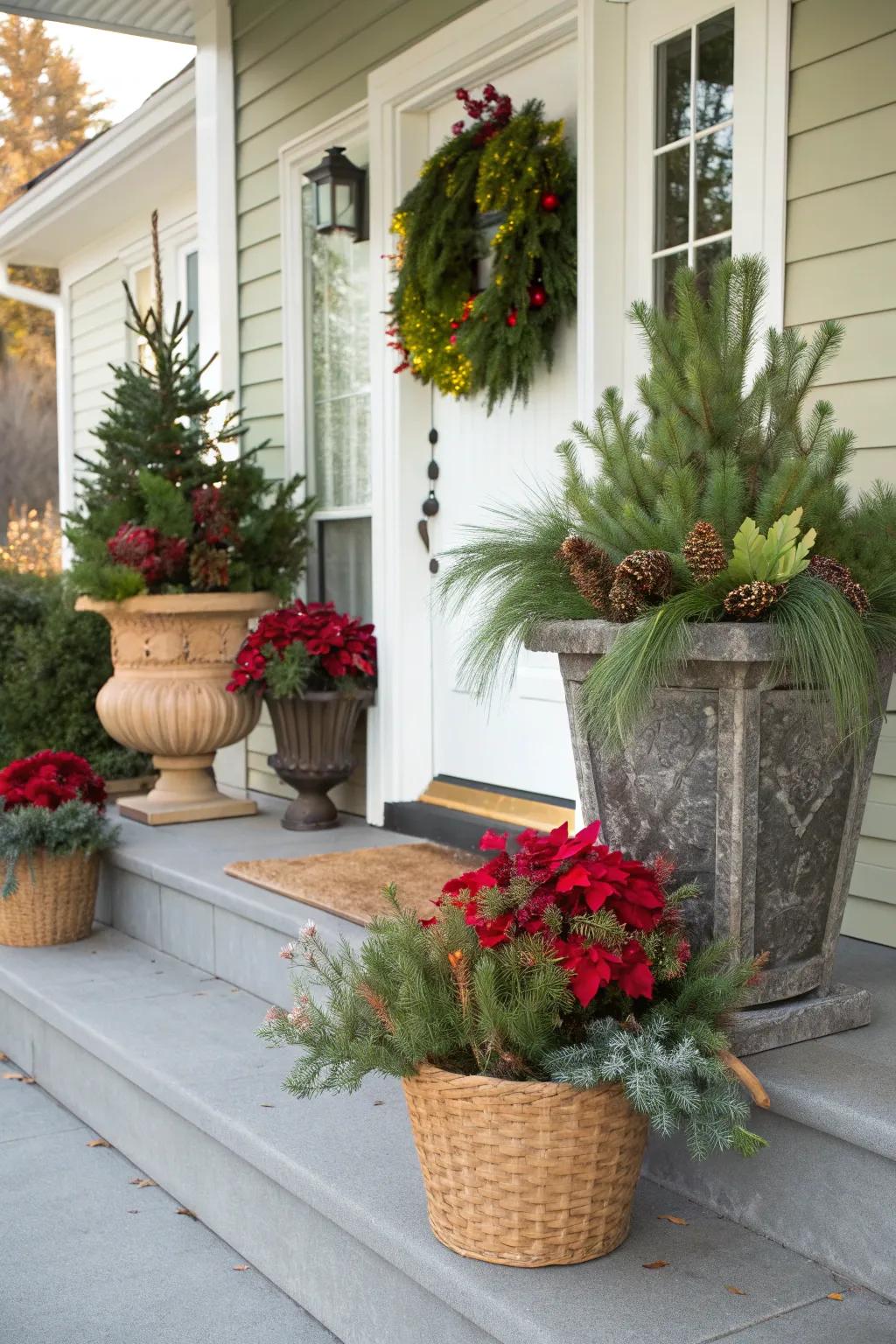 Unique containers add character to Christmas planters.