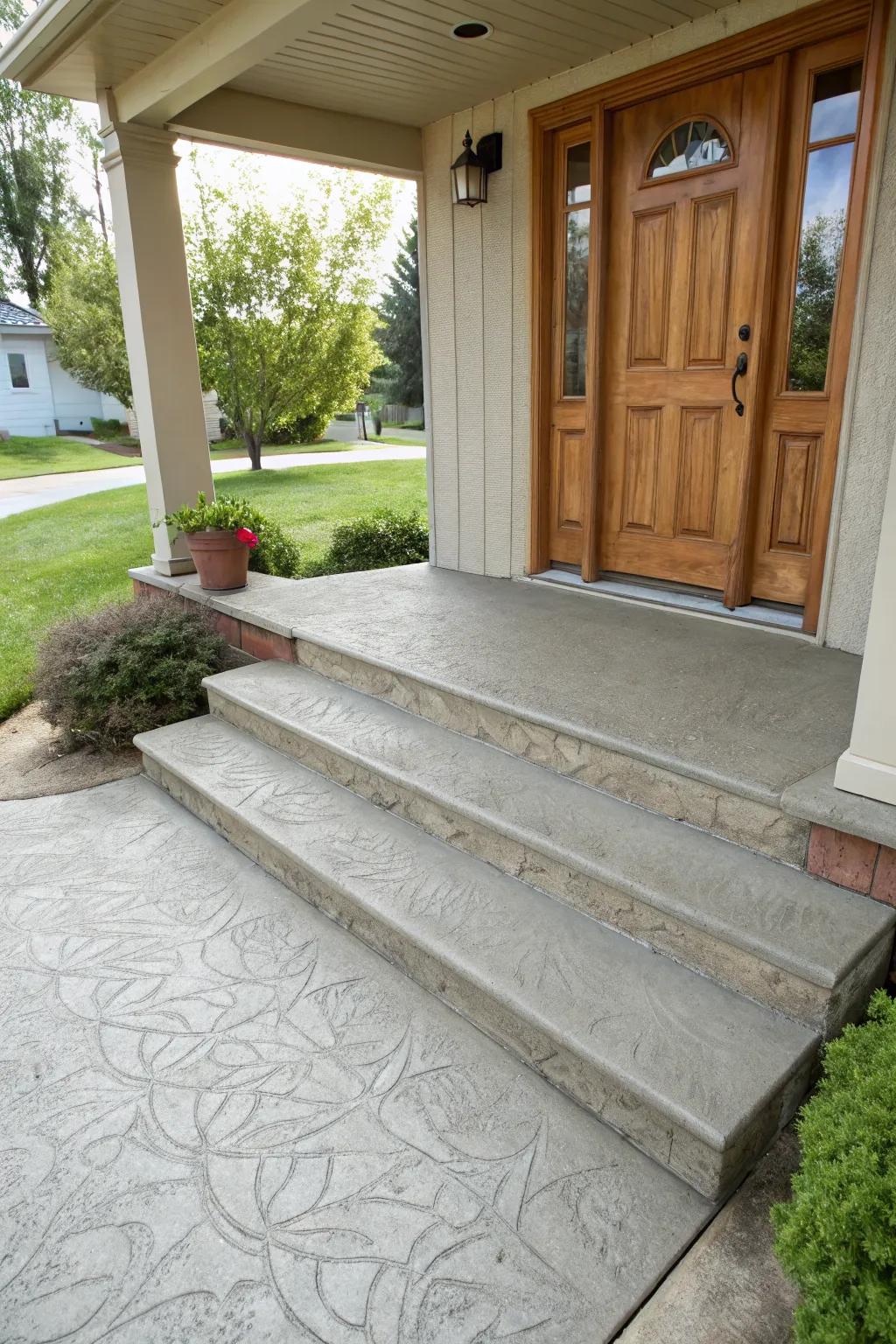 Textured finishes add tactile interest to your porch.