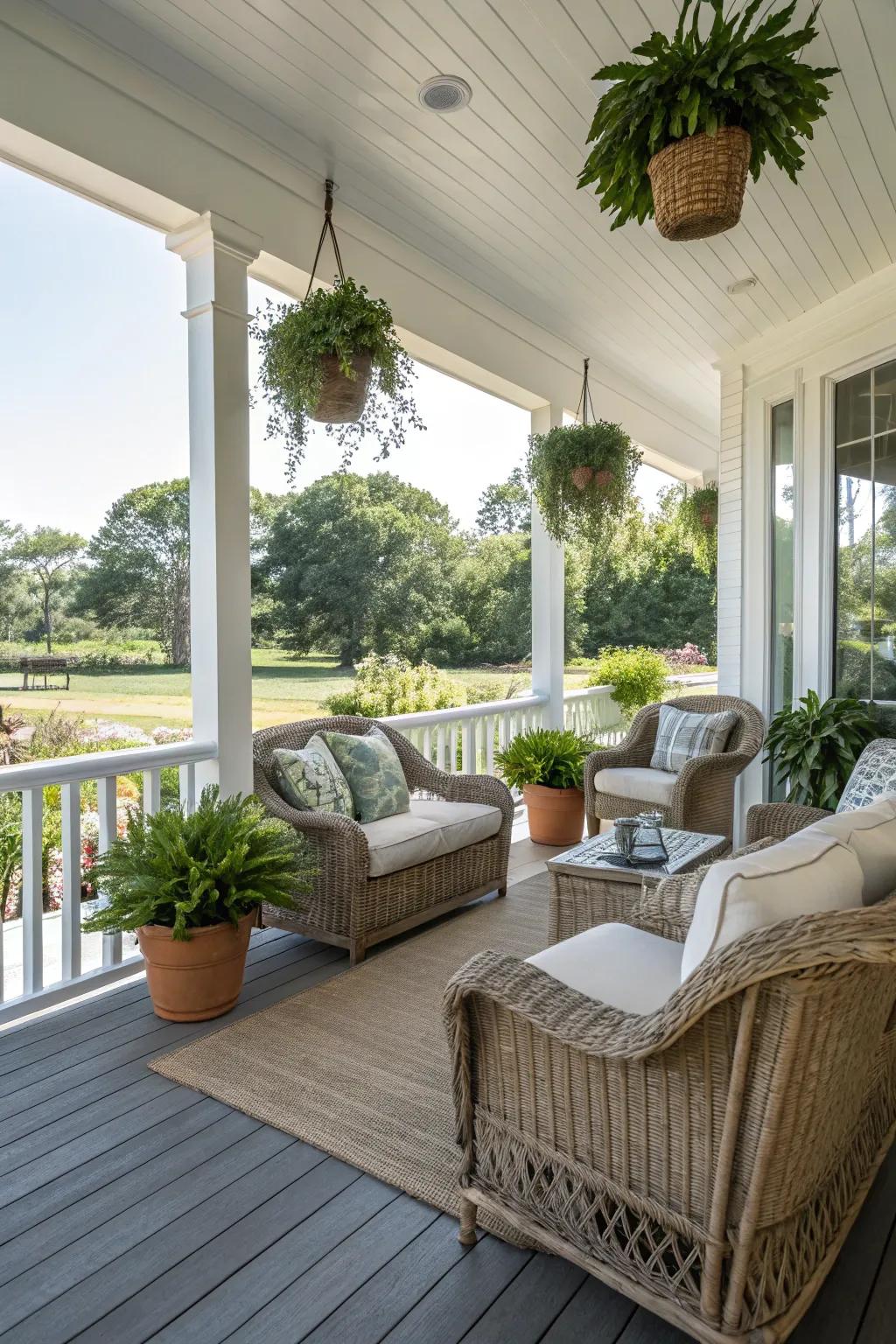 An open layout maximizes light and views on your porch.