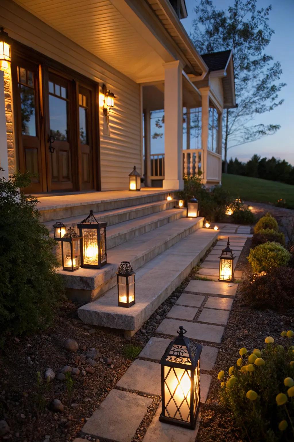 Guide guests to your door with a lantern-lit pathway.