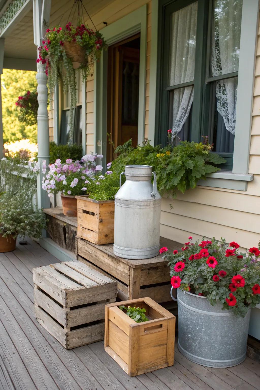 A blend of materials enhances the welcoming feel of your porch.