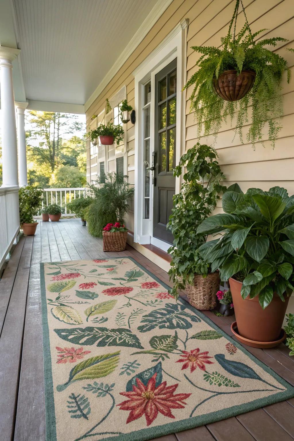Nature-inspired rugs merge the beauty of the outdoors with indoor comfort.