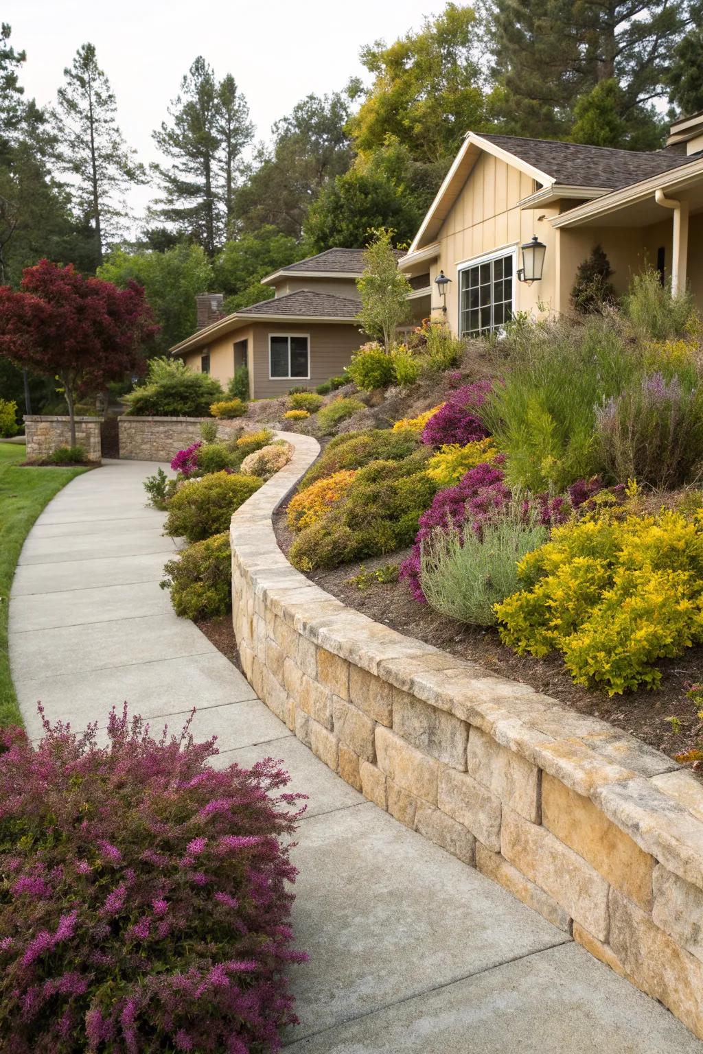Soften your landscape with a gracefully curved wall.