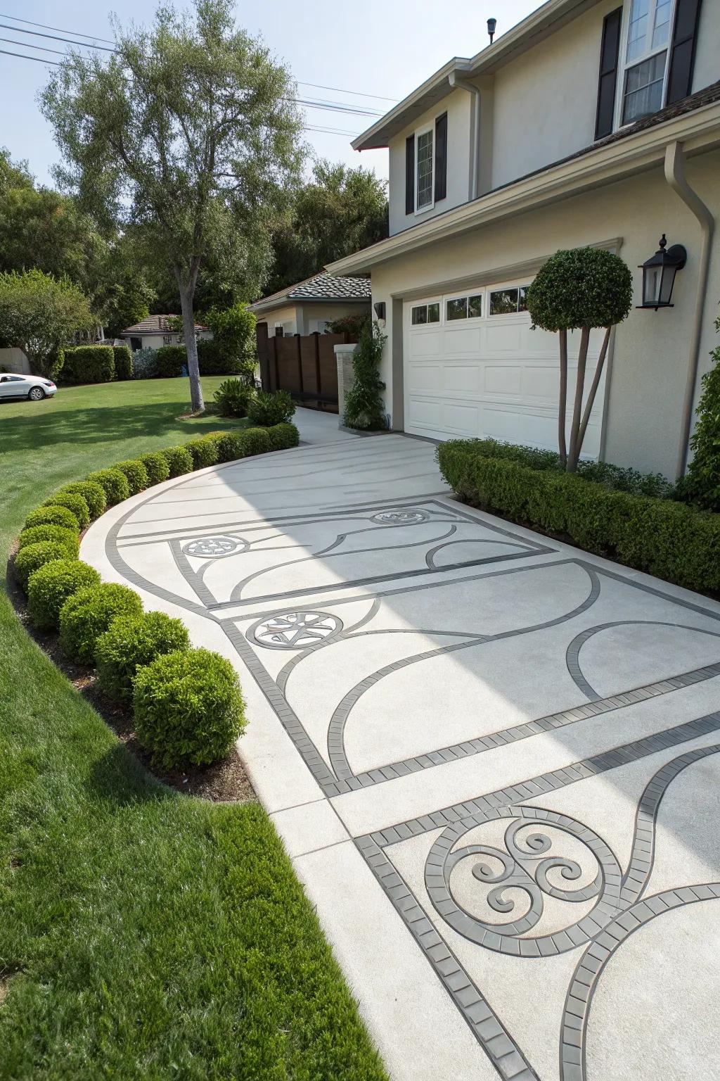A stylish concrete driveway makes a strong first impression.