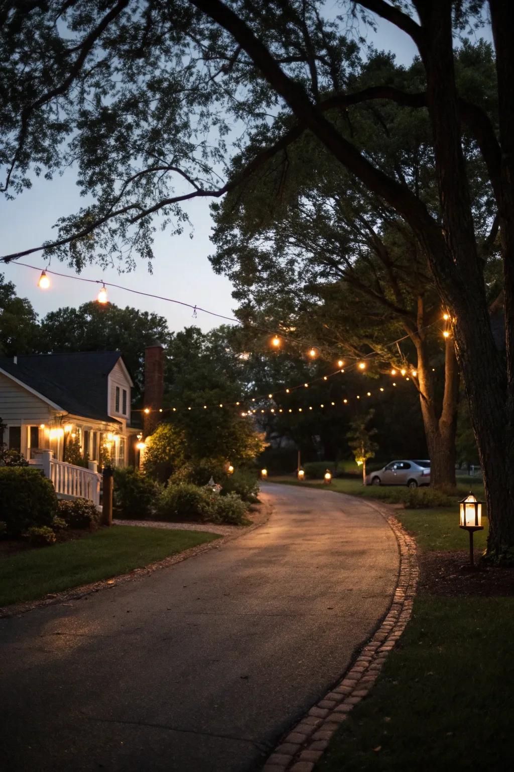 Lighting adds elegance and safety to your driveway during the evening.
