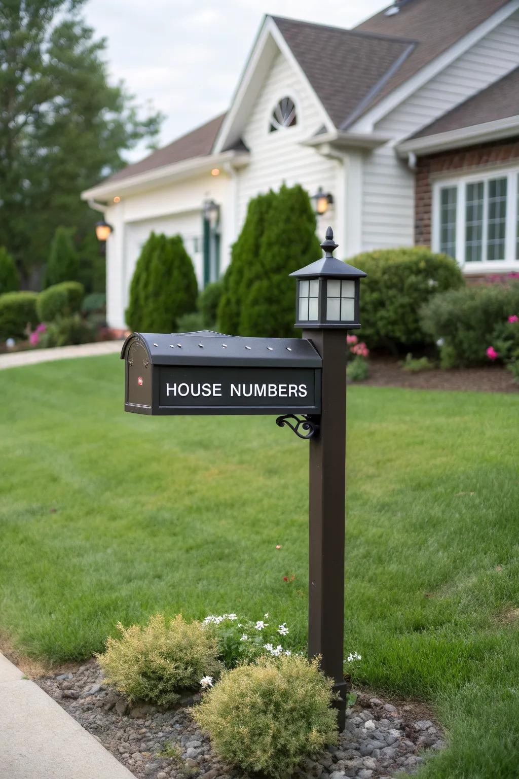 Clever dual-purpose light post combining lighting with practical features.