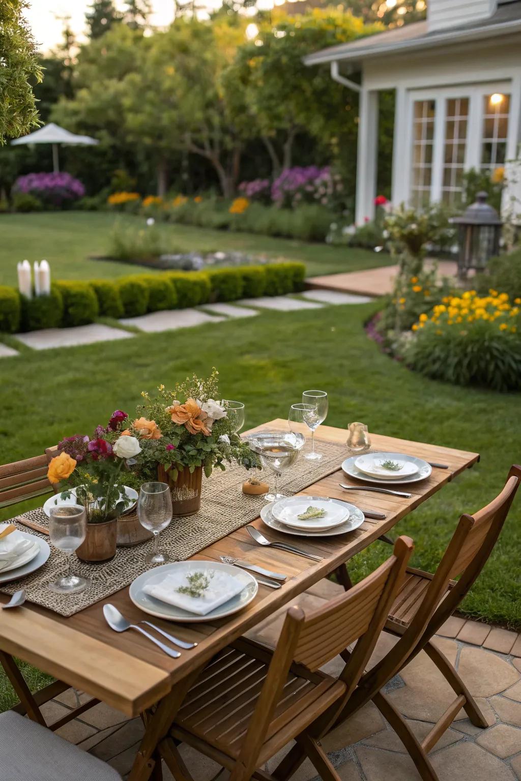 Enjoy meals alfresco with a dedicated dining area.
