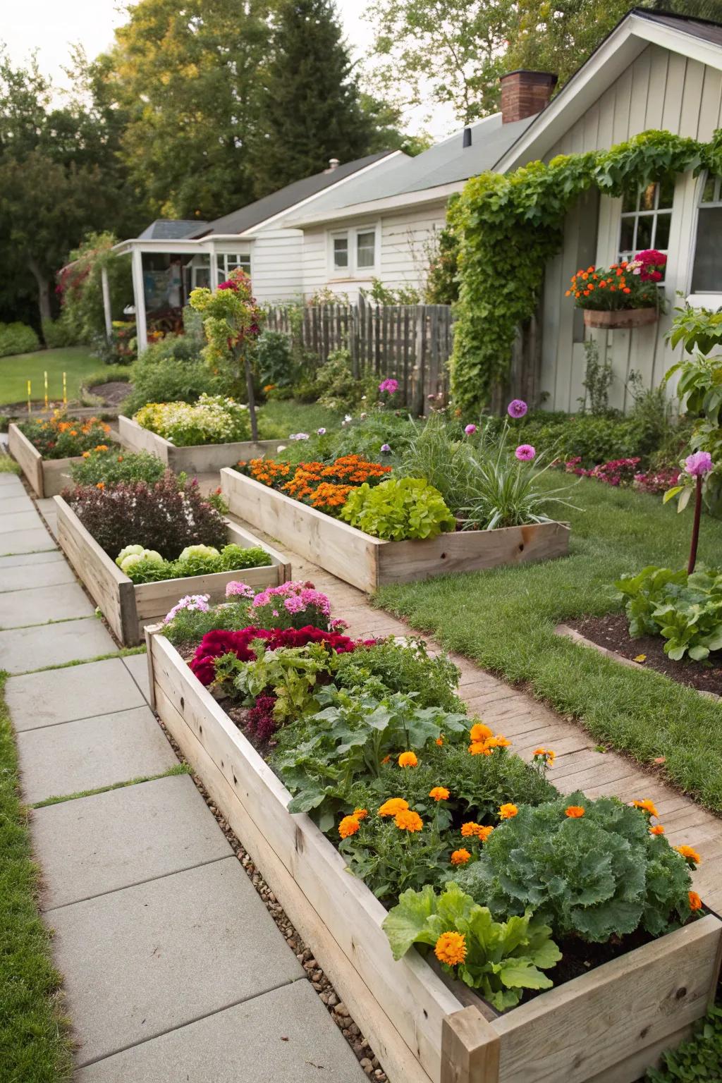 Raised beds provide a perfect space for gardening in any yard.