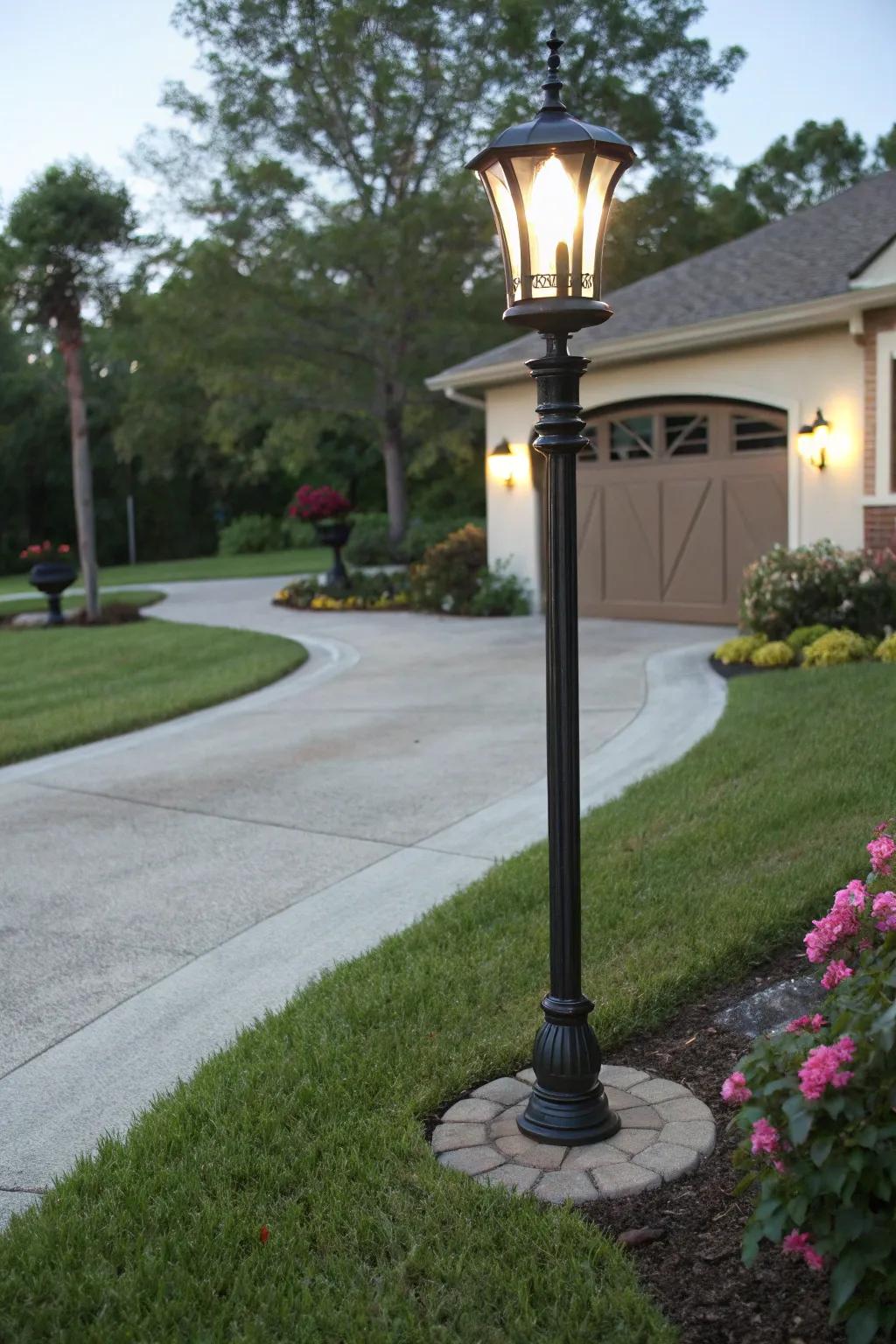 Functional placement of light posts enhances accessibility and visibility.