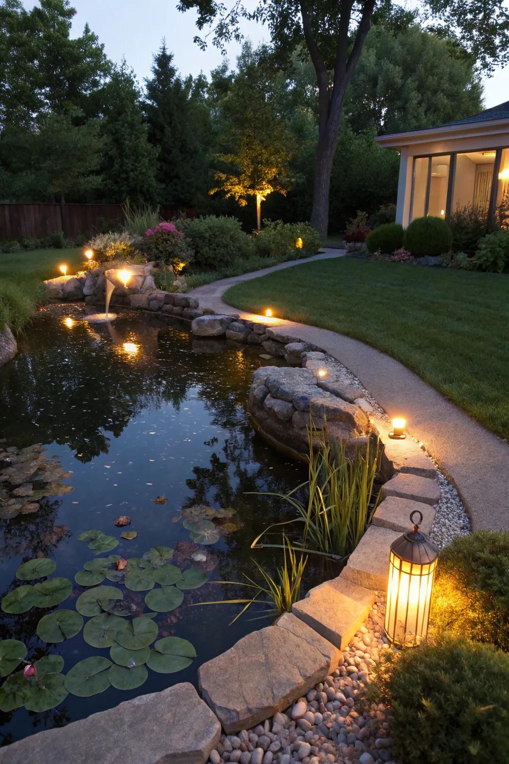 Transform your water features with elegant lighting.