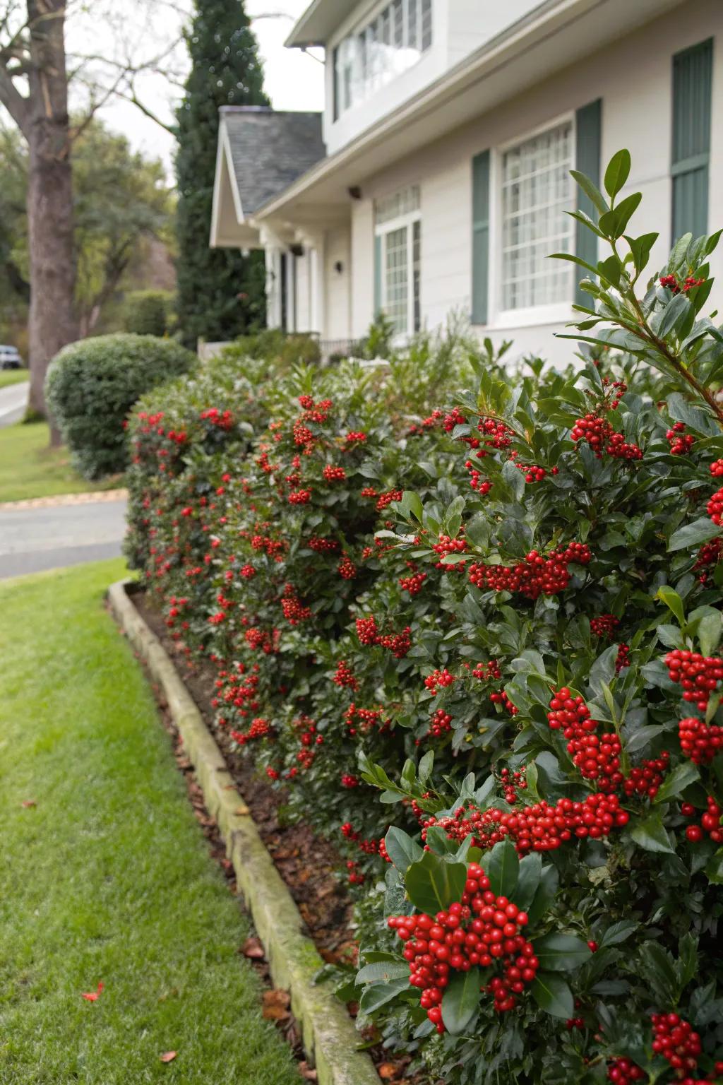 Holly: Year-round privacy with a touch of festive flair.