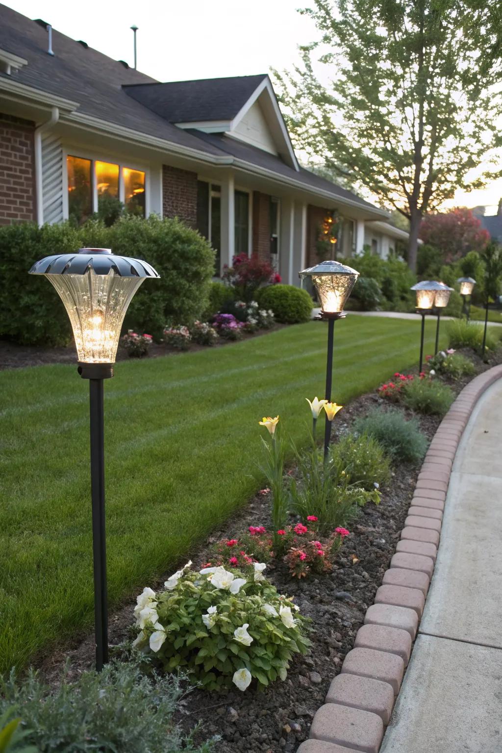 Add artistic flair with sculptural solar light fixtures.