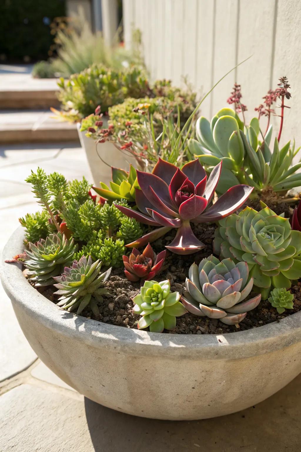 A succulent bowl soaking up the sun