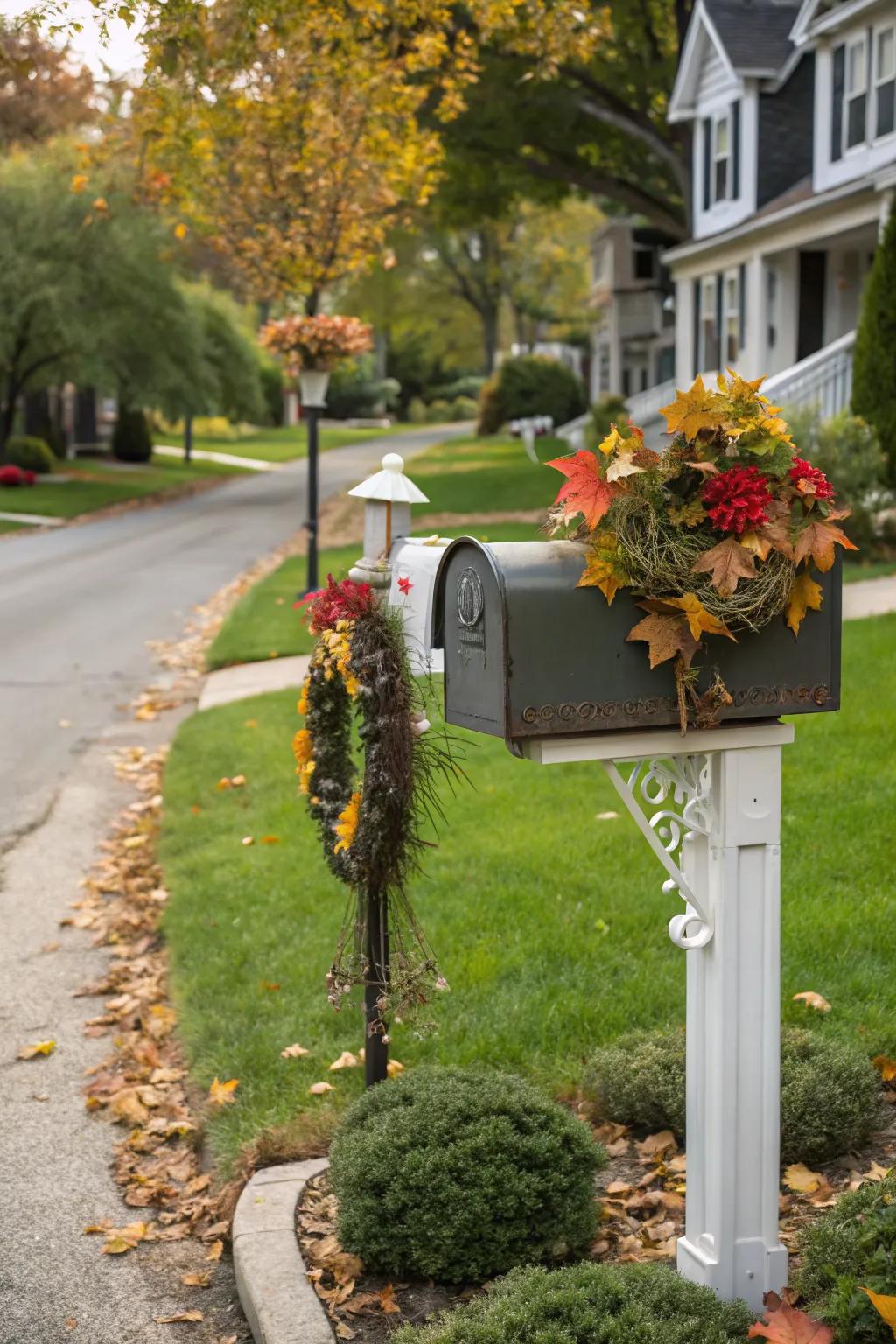 A seasonal mailbox that celebrates the changing times of the year.