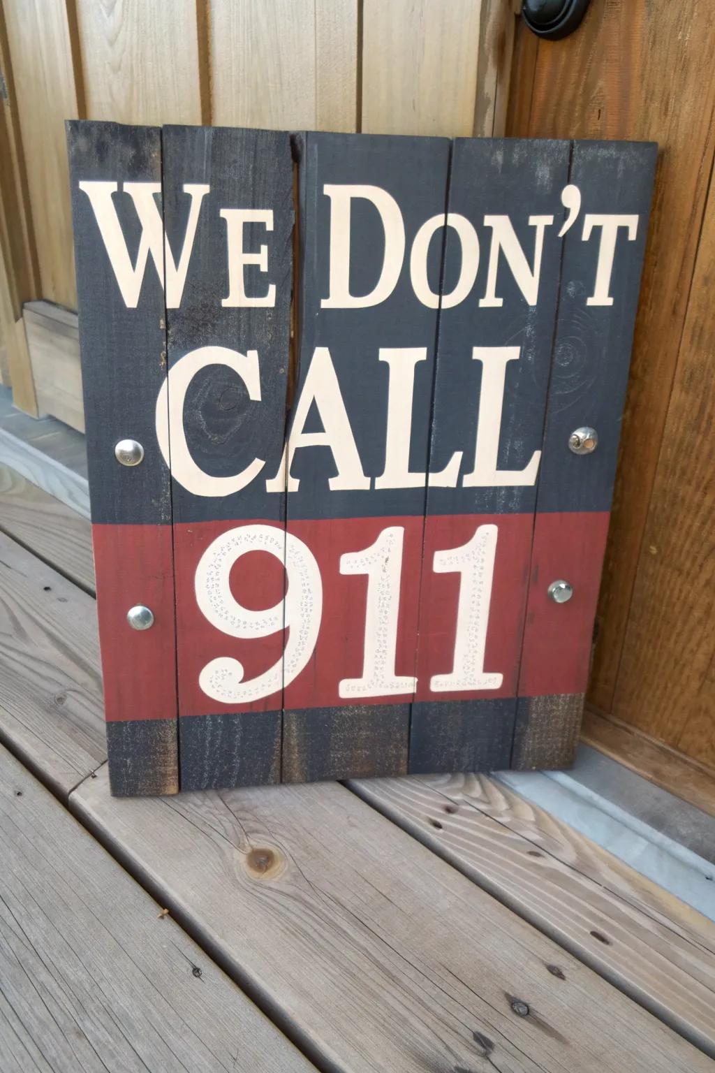 A bold and humorous porch sign for those with a cheeky sense of humor