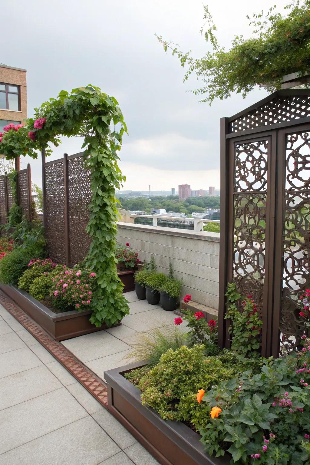 Achieve a private retreat with stylish privacy screens.