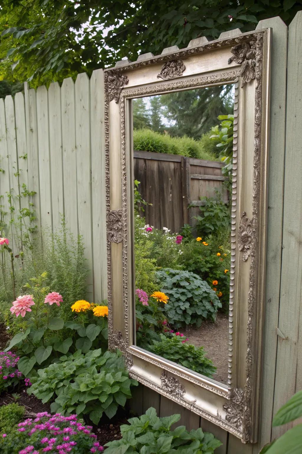 Expand your space with garden mirrors.