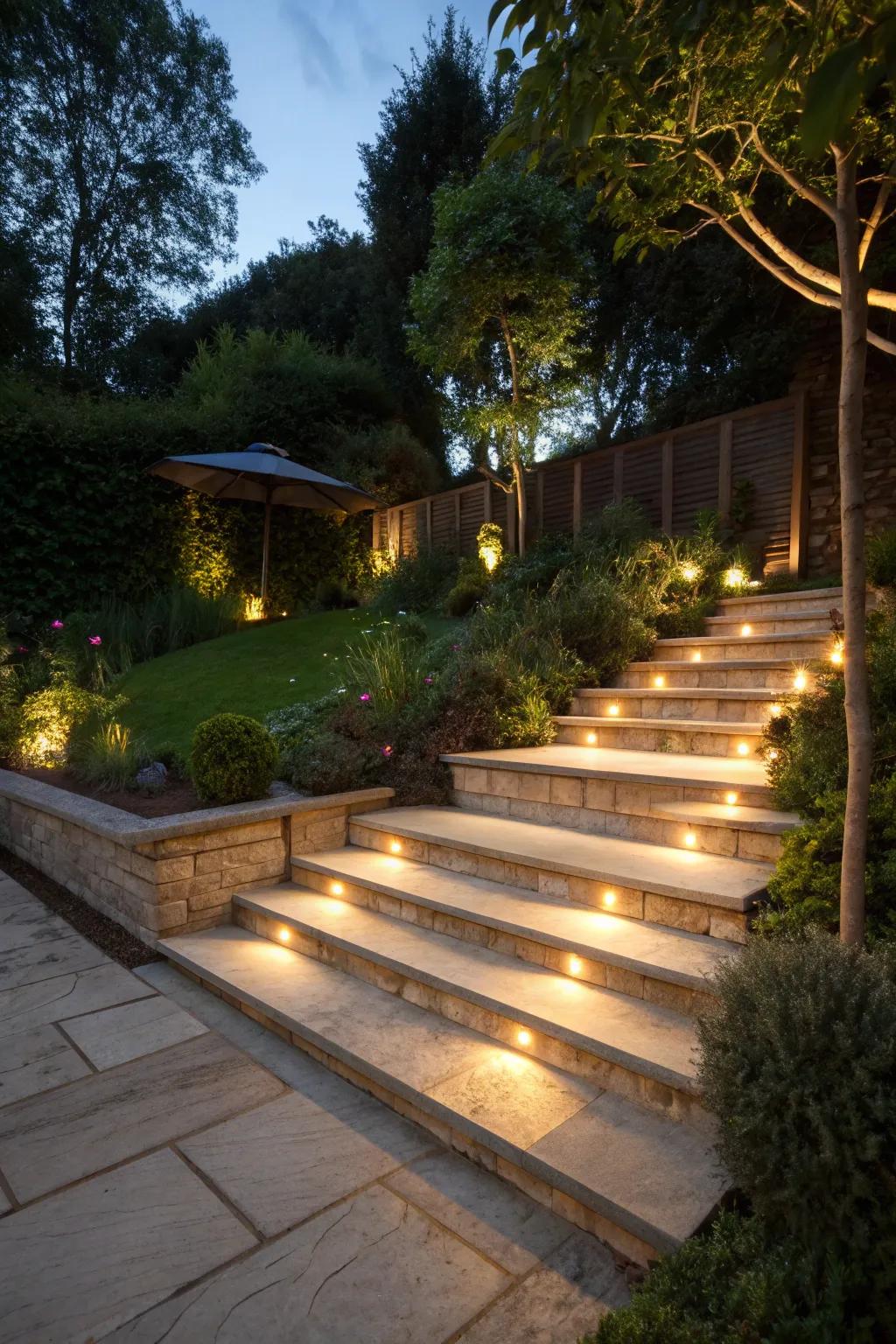 Enhance safety and style with step lighting.