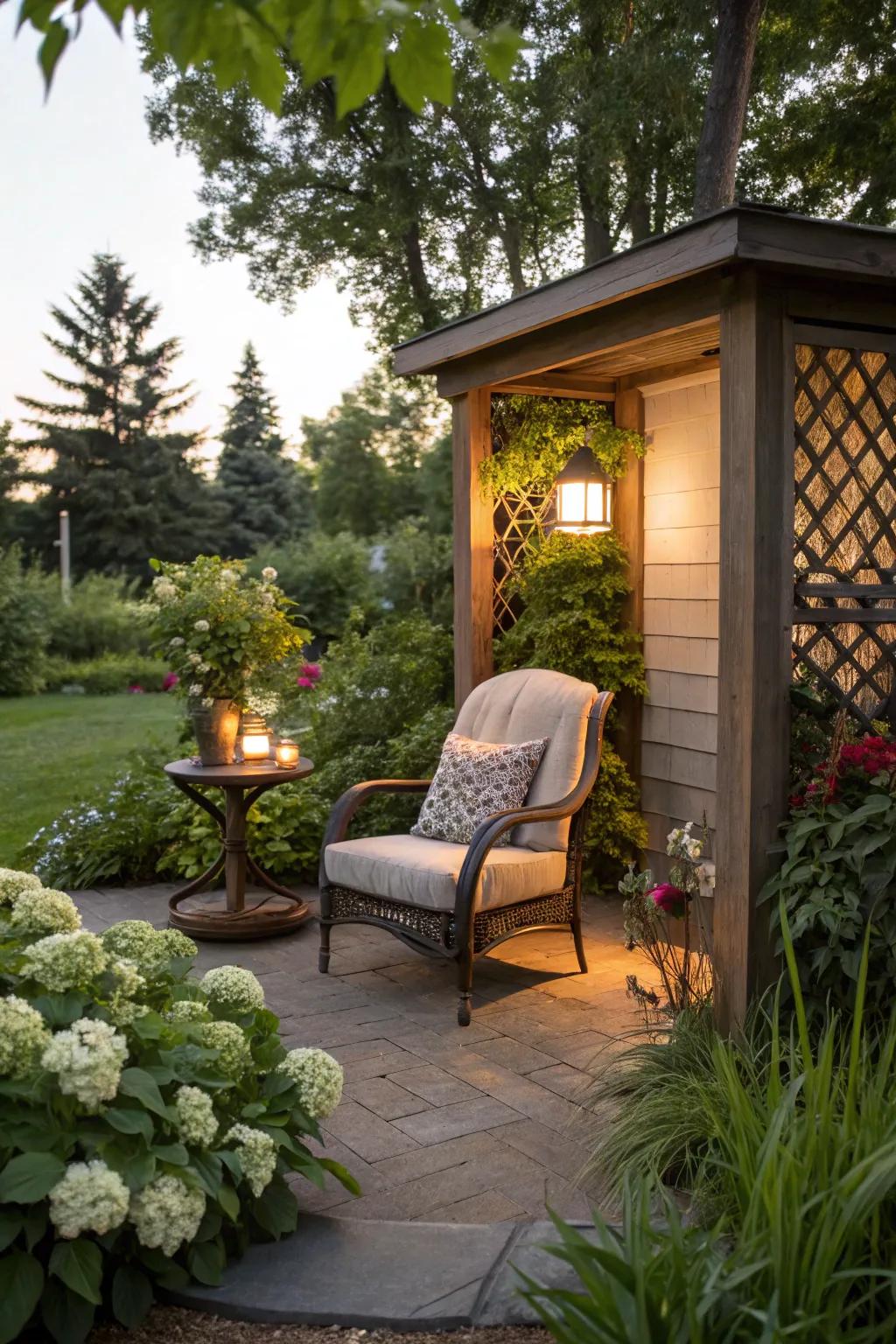 Seating areas provide a perfect place for relaxation and reflection.